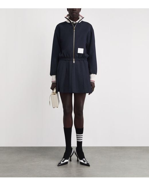 Thom Browne Blue Wool Seersucker Track Jacket