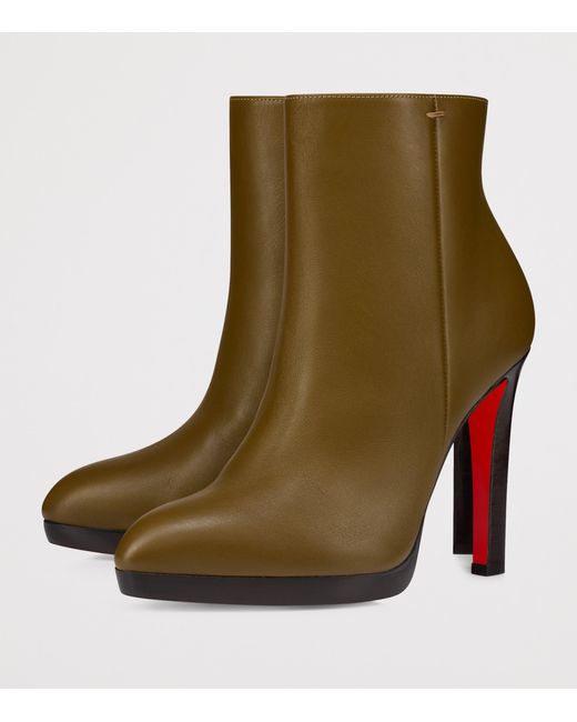 Christian Louboutin Brown Fannylove Leather Ankle Boots 120