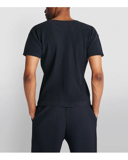 Homme Plissé Issey Miyake Black Pleated T-Shirt for men