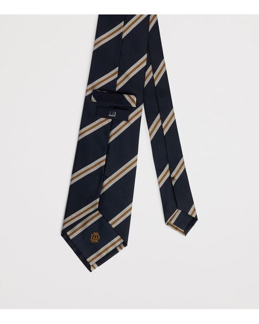 Dunhill Blue Silk Grenadine Stripe Tie for men