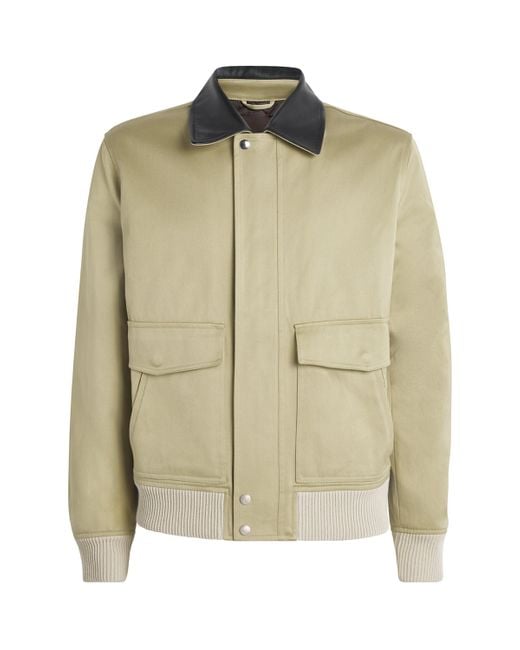 Wales Bonner Green Cotton Shade Varsity Bomber Jacket for men