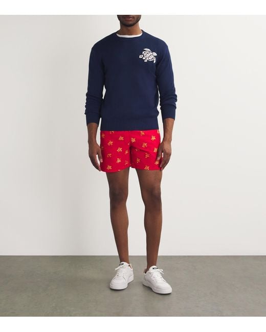 Vilebrequin Blue Cotton Turtle Rayol Sweater for men