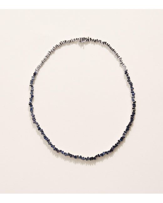Suzanne Kalan Metallic And Sapphire Bold Tennis Necklace