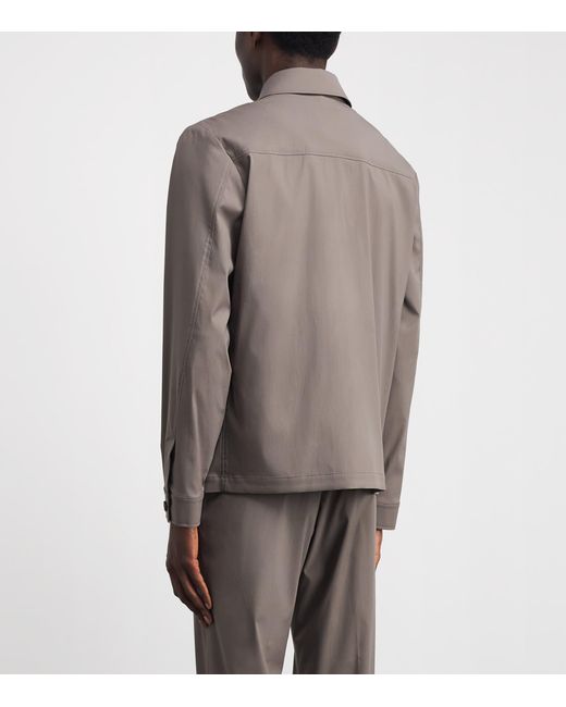 Corneliani Brown Water-Repellent Techwool Overshirt for men