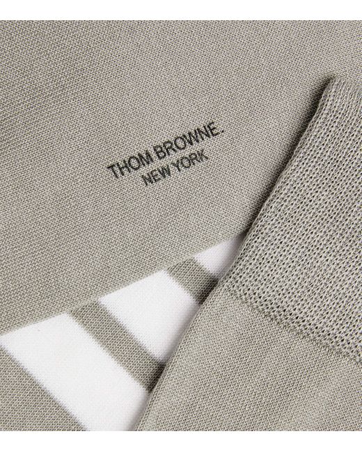 Thom Browne Gray Cotton-Blend 4-Bar Mid-Calf Socks