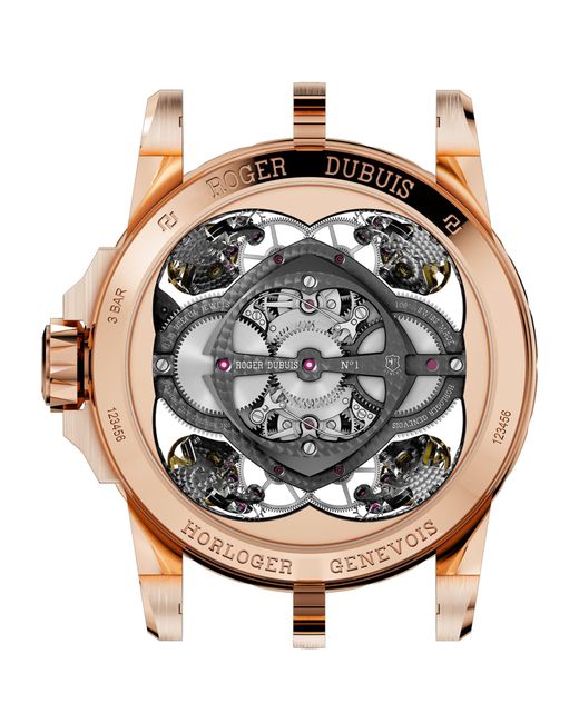 Roger Dubuis Metallic Rose Gold Excalibur Spider Monobalancier Watch 45mm for men