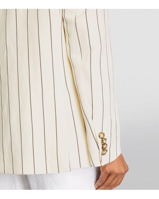 Stella McCartney White Oversized Pinstripe Blazer