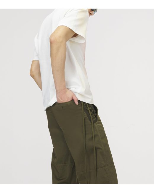 McQueen Green Lace-Up Trousers for men