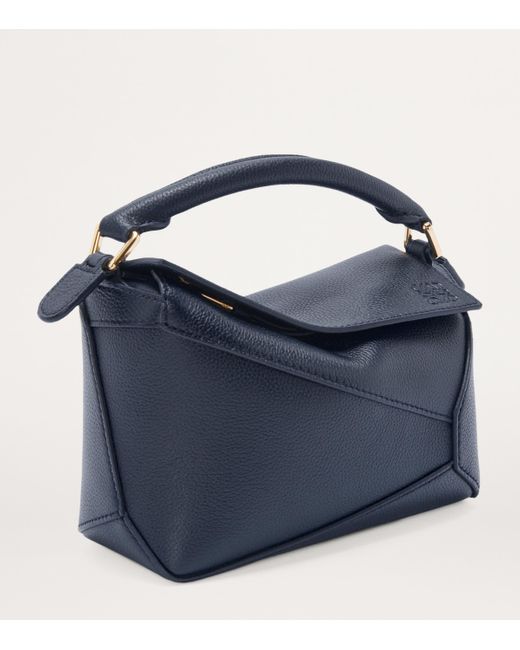 Loewe Blue Mini Leather Puzzle Edge Top-Handle Bag