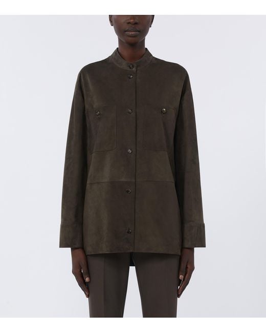 Max Mara Brown Suede Overshirt