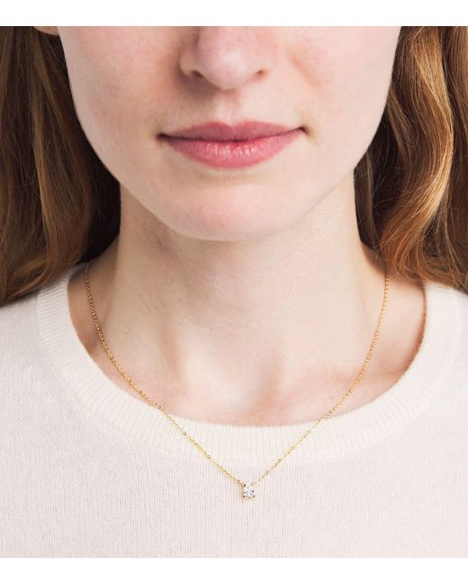 Harrods Metallic And Diamond Pendant Necklace