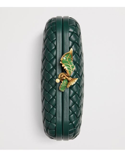 Bottega Veneta Green Exclusive Lambskin Flower Minaudiere Clutch Bag