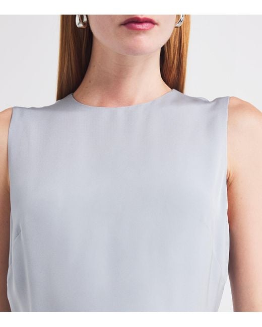 Adam Lippes Blue Silk Crepe Lynn Midi Dress