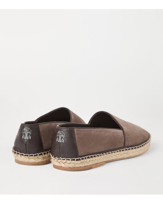 Brunello Cucinelli Brown Suede Espadrilles for men