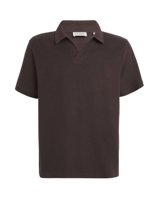 FRAME Black Cotton Polo Shirt for men