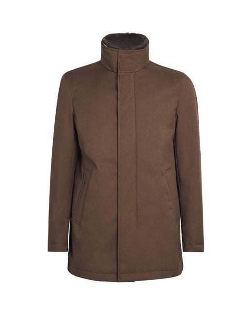 Herno Brown Padded Car Coat for men