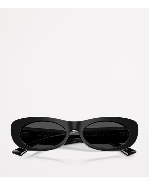 Jimmy Choo Black Oval Logo Sunglasses