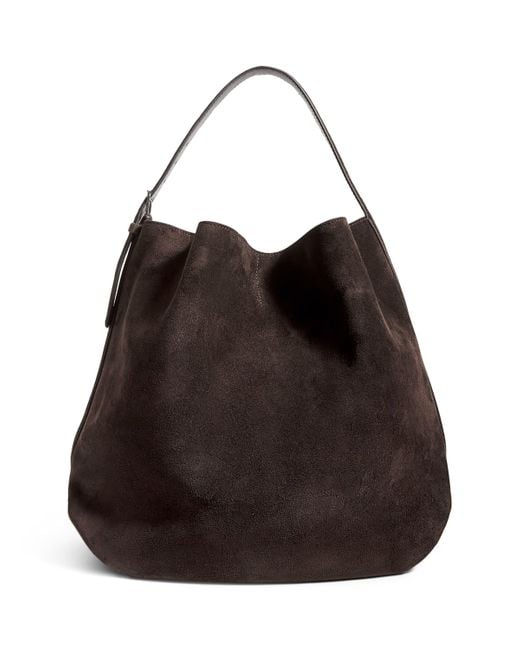 Totême  Black Suede Belted Tote Bag