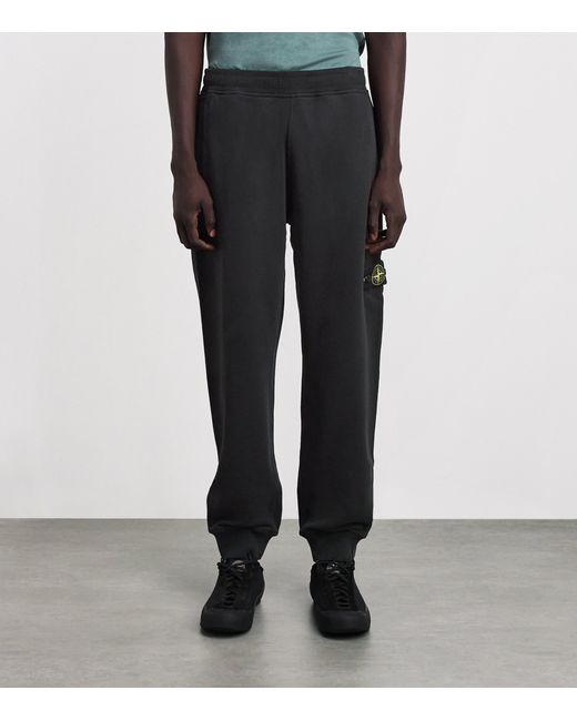 Stone Island Black Cotton Compass Sweatpants for men