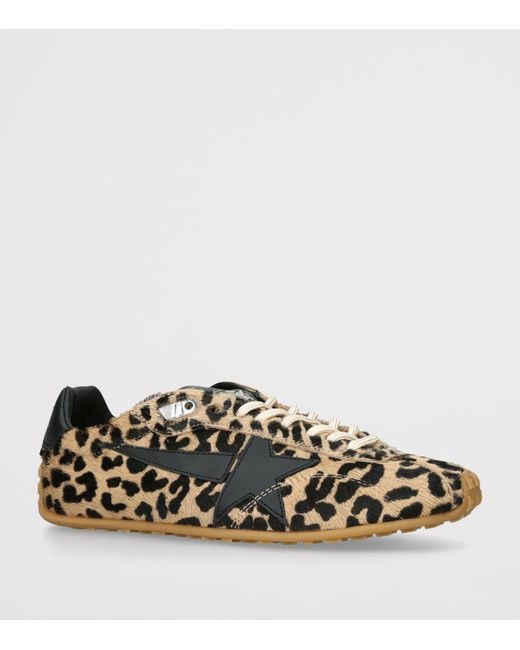 Golden Goose Deluxe Brand Brown Pony Hair Leopard Marathon Speed Sneakers