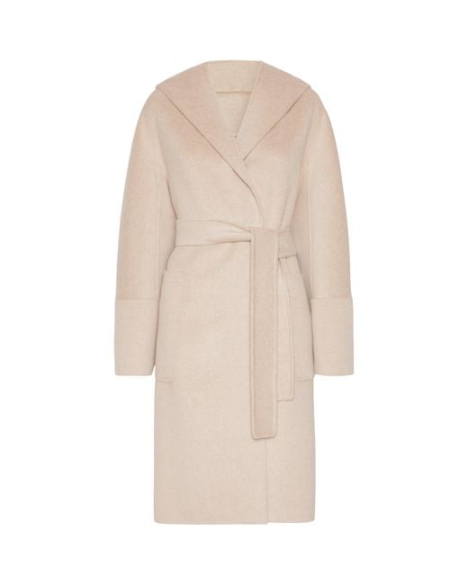 Max Mara Natural Wool-Cashmere Wrap Coat