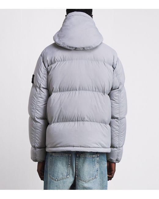 Stone Island Gray Down Puffer Jacket for men