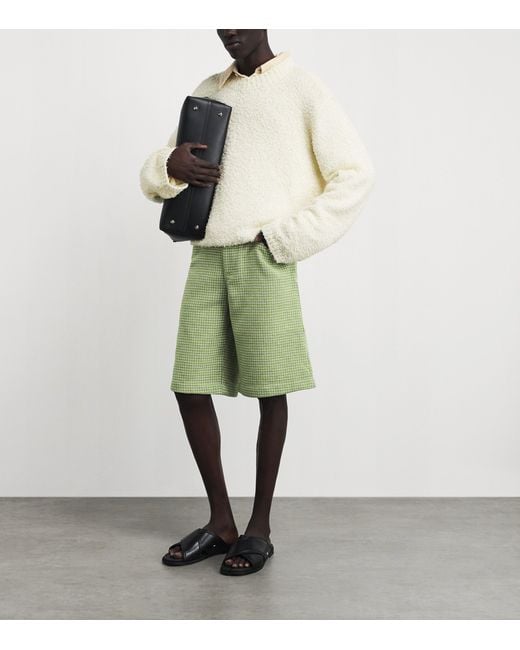 Séfr Green Houndstooth Nasedo Shorts for men