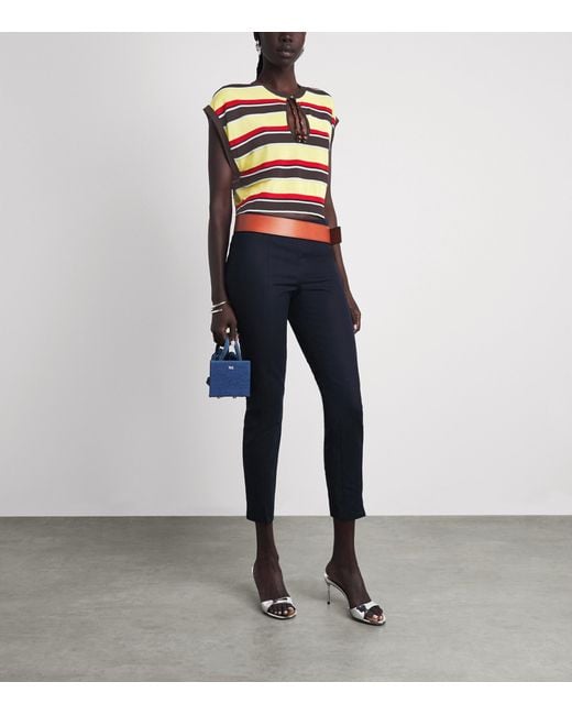 Rabanne Multicolor Stripe Cut-Out Crop Top