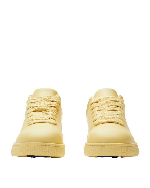 Burberry Yellow Leather Embossed Box Sneakers for men