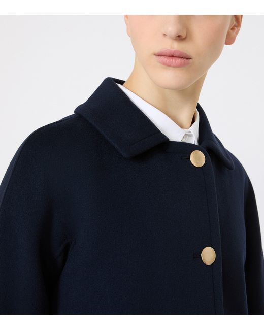 Max Mara Blue Virgin Wool Single-Breasted Jacket