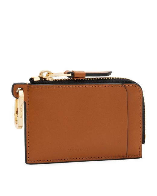 AllSaints Brown Leather Remy Wallet
