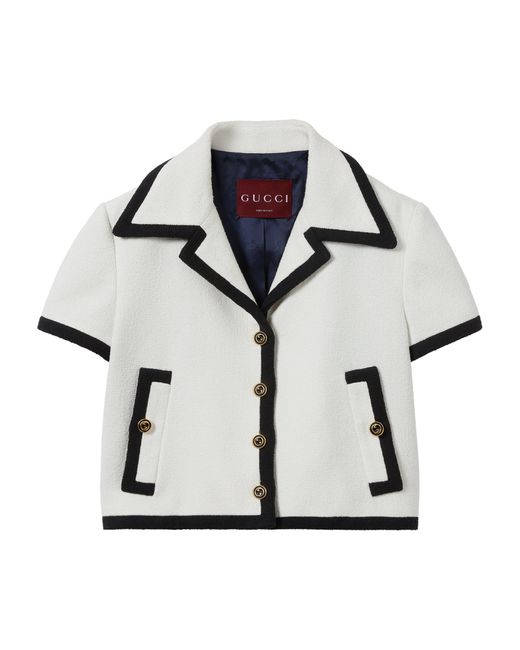 Gucci Black Cotton Tweed Short-sleeve Jacket
