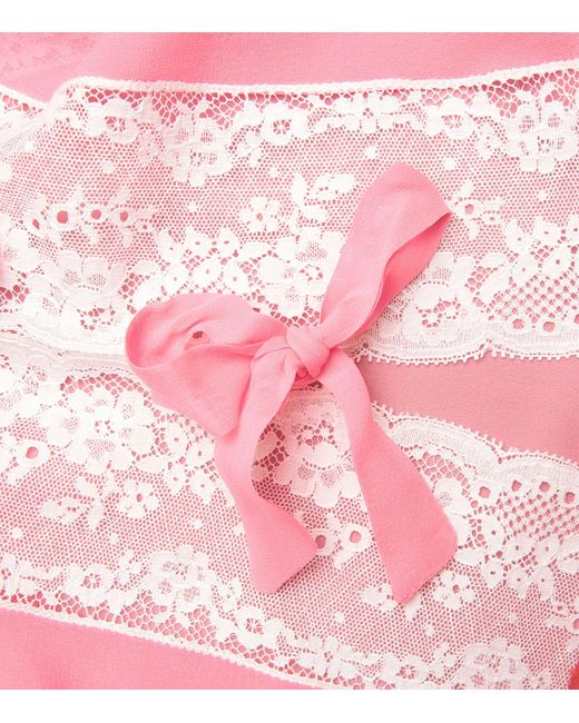 Loretta Caponi Pink Silk Fiocchini Top