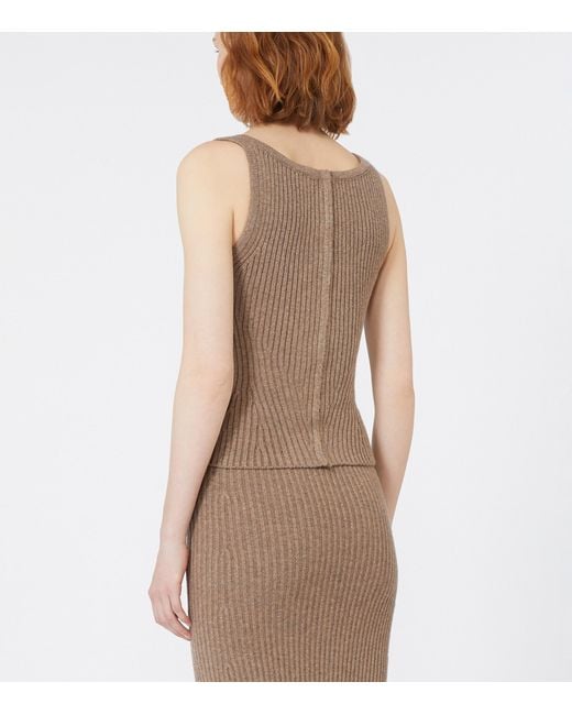 Max Mara Brown Wool-Blend Tank Top