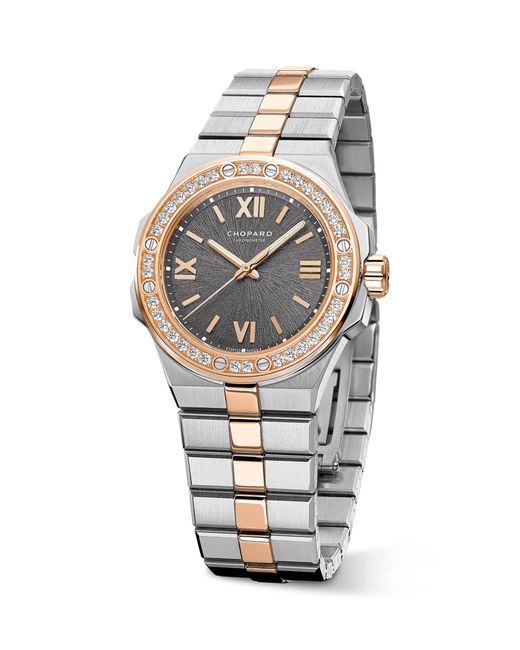 Chopard Metallic Stainless Steel And Diamond Alpine Eagle Watch