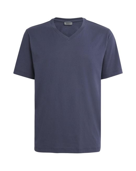 Hanro Blue Cotton Night & Day T-Shirt for men