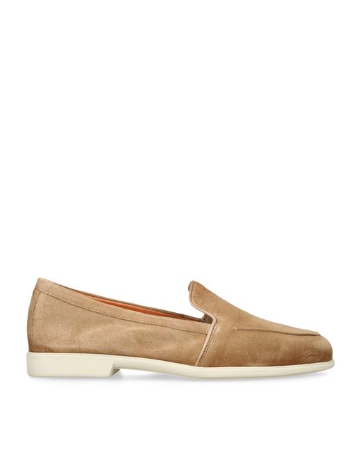 Santoni Natural Suede Loafers