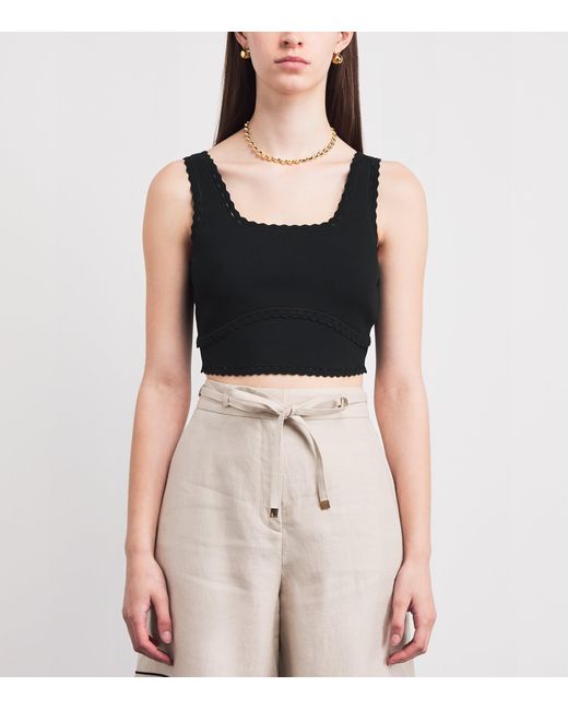 Sandro Black Knitted Crop Top