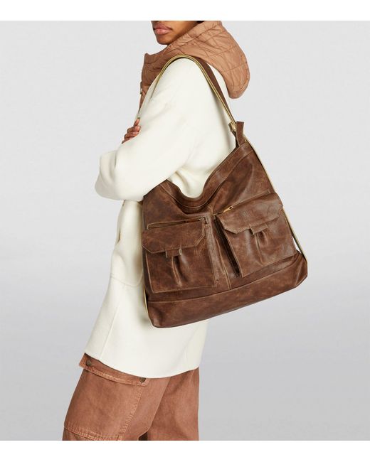 MAX&Co. Brown Convertible Cargo Shoulder Bag