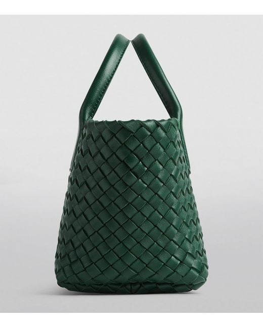 Bottega Veneta Green Mini Leather Cabat Top-Handle Bag