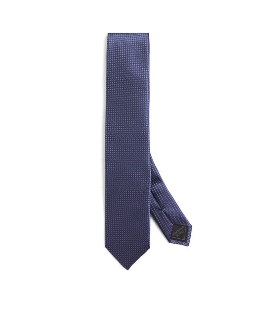 Brioni Blue Silk Geometric-Jacquard Tie for men