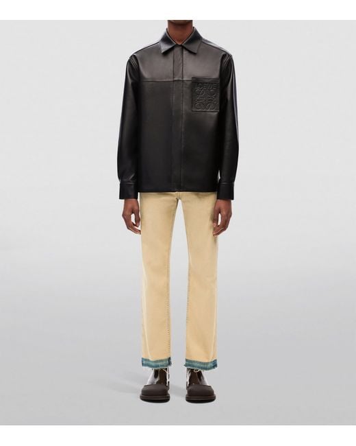 Loewe Black Leather Jacket for men