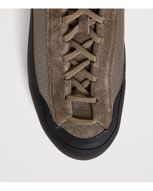 Stone Island Brown Mesh-Suede Sneakers for men