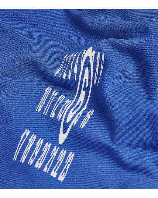 MM6 by Maison Martin Margiela Blue Cut-out Detail Logo Sweatshirt for men