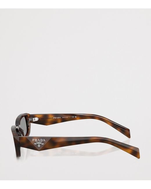 Prada Brown Tortoiseshell Rectangle Sunglasses