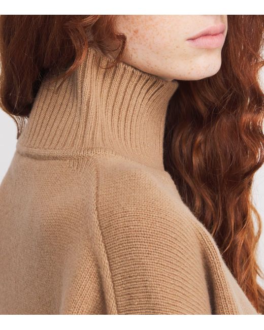 Weekend by Maxmara Brown Virgin Wool High-Neck Sweater