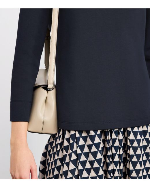 Max Mara Blue Cotton-Blend Long-Sleeve T-Shirt