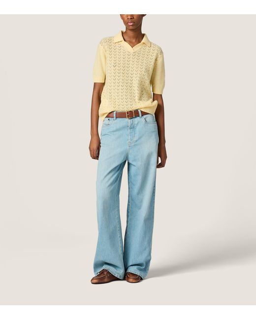 Miu Miu Yellow Cashmere Polo Sweater
