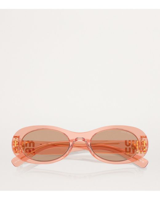 Miu Miu Pink Acetate Oval Mu06Zs Sunglasses