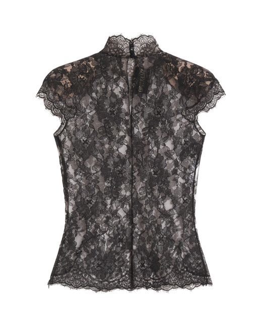 Valentino Black Lace High-Neck Top